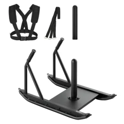 VEVOR Weight Sled, Steel Power Sled, Fitness Strength Training Sleds for Athletic Exercise Speed Improvement, Workout Fitness Equipment with Handle, Compatible with 1/2 in Weight Plates, Black