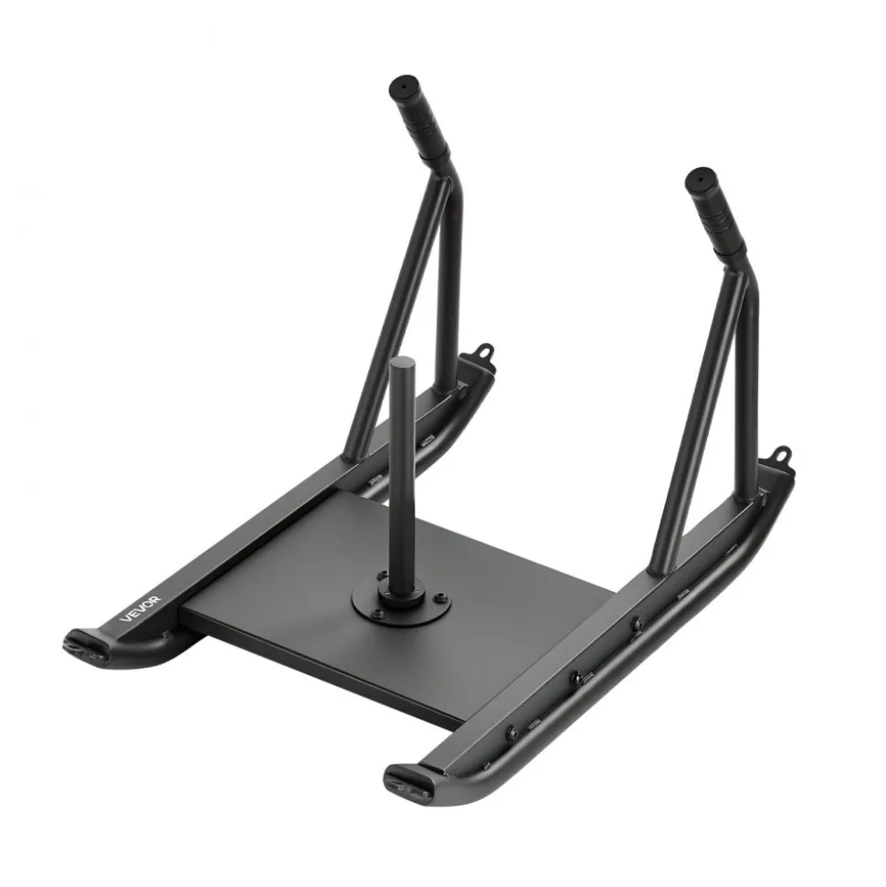 VEVOR Weight Sled, Steel Power Sled, Fitness Strength Training Sleds for Athletic Exercise Speed Improvement, Workout Fitness Equipment with Handle, Compatible with 1/2 in Weight Plates, Black