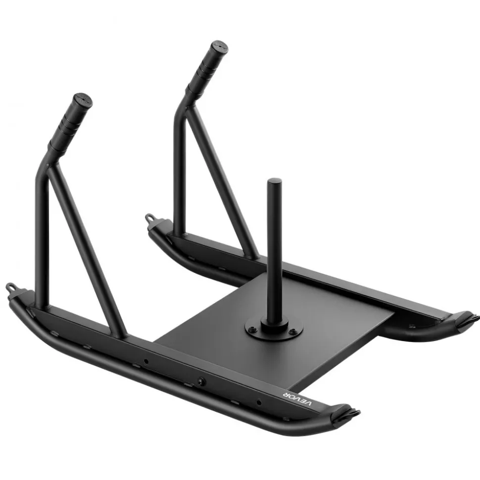 VEVOR Weight Sled, Steel Power Sled, Fitness Strength Training Sleds for Athletic Exercise Speed Improvement, Workout Fitness Equipment with Handle, Compatible with 1/2 in Weight Plates, Black