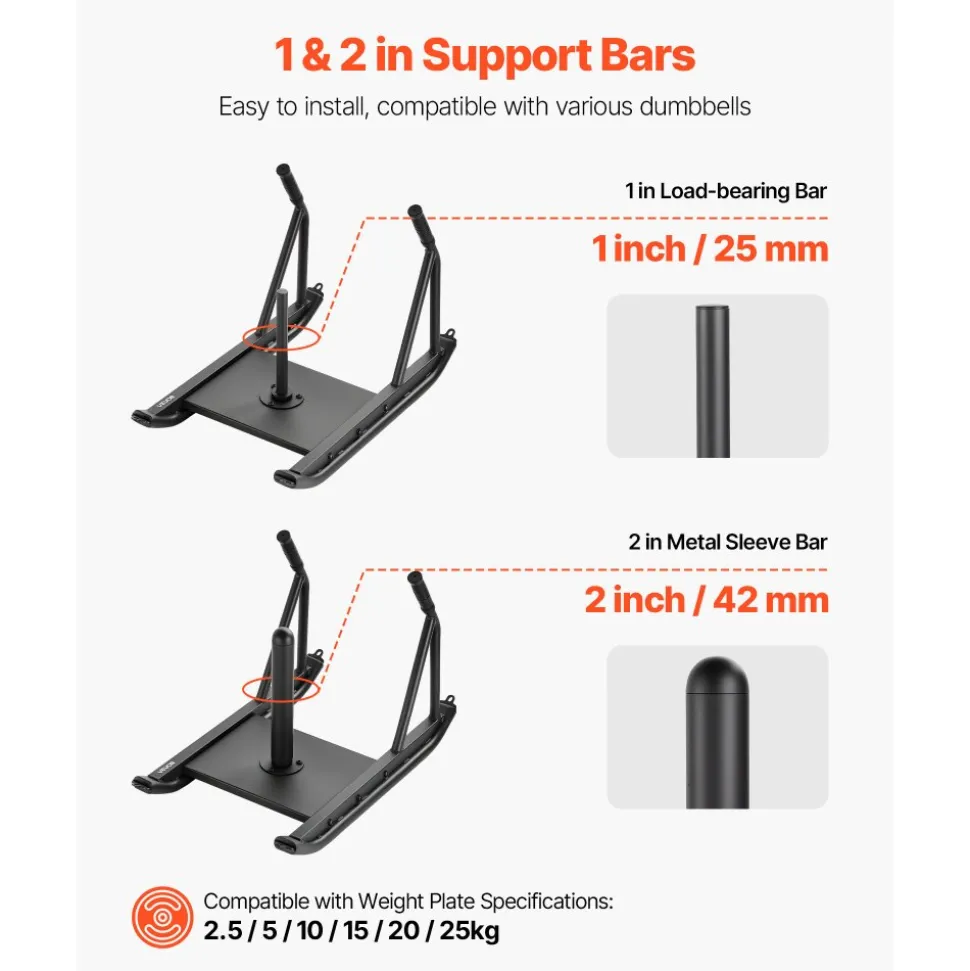VEVOR Weight Sled, Steel Power Sled, Fitness Strength Training Sleds for Athletic Exercise Speed Improvement, Workout Fitness Equipment with Handle, Compatible with 1/2 in Weight Plates, Black