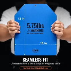 VEVOR Weight Vest Plates, 5.75 LB Pairs, Premium Steel Weighted plates, Contoured Ergonomic Fit – WODs, Additional Weight for Weight Vests, for Strength Training, Running, Fitness, Heavy Workouts