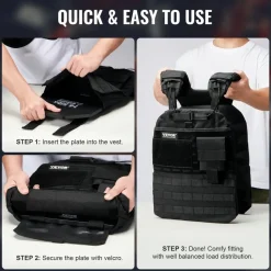 VEVOR Weight Vest Plates, 14.5 LB Pairs, Premium Steel Weighted plates, Contoured Ergonomic Fit – WODs, Additional Weight for Weight Vests, for Strength Training, Running, Fitness, Heavy Workouts