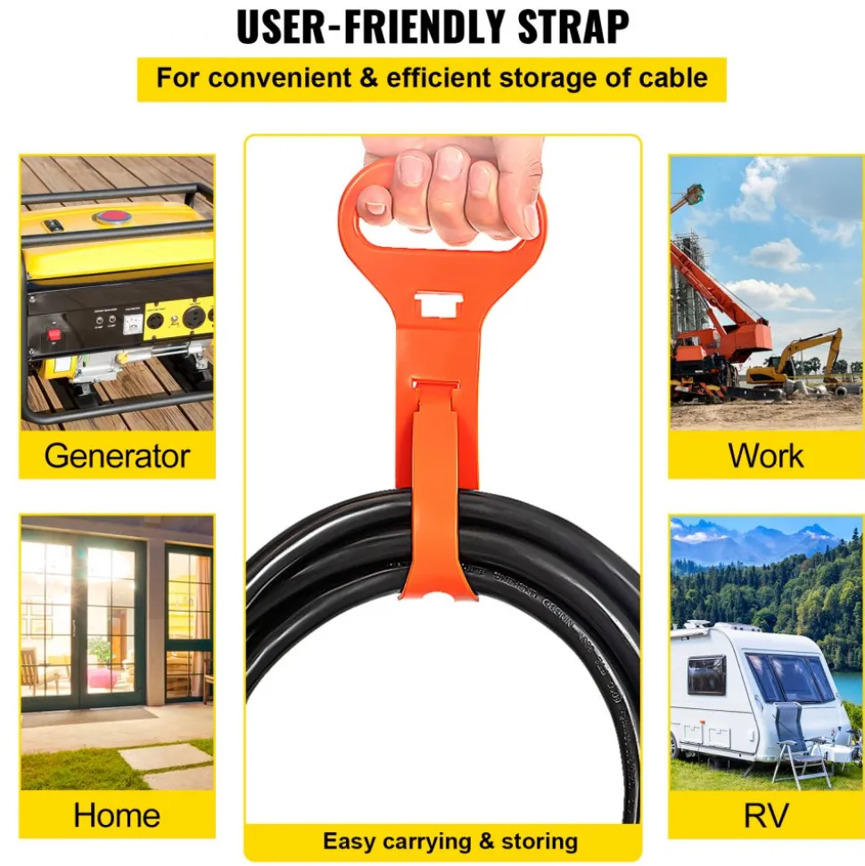 VEVOR Welder Extension Cord 40Amp 50ft 250V, Welding Power Cord with NEMA 6-50 Plug 8 Gauge 3 Prong for MIG,Lincoln,Plasma,Miller,TIG Tested to UL Standards