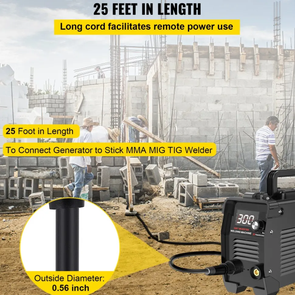 VEVOR Welder Extension Cord 30Amp 25ft 250V, Welding Power Cord with NEMA 6-50 Plug 10 Gauge 3 Prong for MIG,Lincoln,Plasma,Miller,TIG