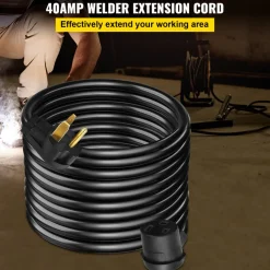 VEVOR Welder Extension Cord 40Amp 25ft 250V, Welding Power Cord with NEMA 6-50 Plug 8 Gauge 3 Prong for MIG,Lincoln,Plasma,Miller,TIG