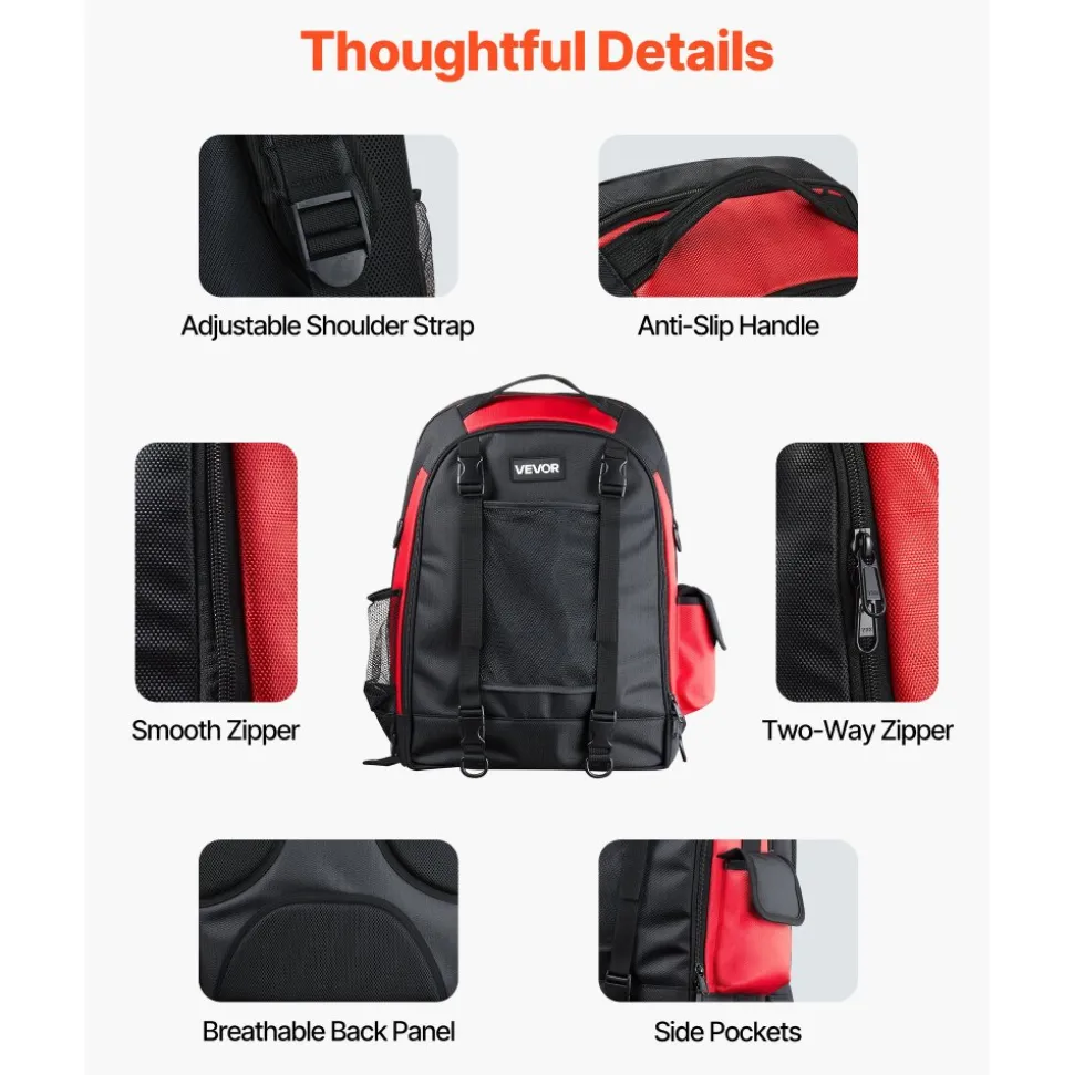 VEVOR Welding Backpack, 25.2L Welder Backpack for Tools and Helmet, 1680D High-Density Polyester Extreme Gear Pack with Helmet Bag, Multi-Purpose Gear Storage Bag for Welding, Outdoor Camping, Hiking