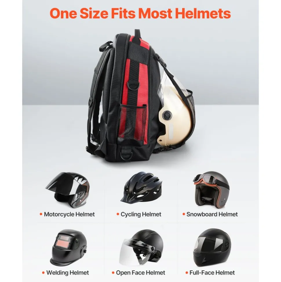 VEVOR Welding Backpack, 25.2L Welder Backpack for Tools and Helmet, 1680D High-Density Polyester Extreme Gear Pack with Helmet Bag, Multi-Purpose Gear Storage Bag for Welding, Outdoor Camping, Hiking