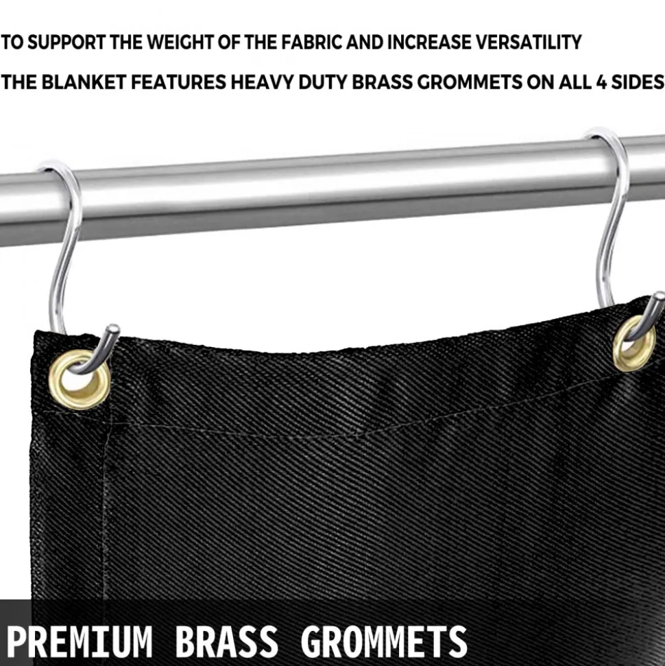 VEVOR Welding Blanket, 10 x 10 Foot Fiberglass Blanket, Up To 550 °C Heat-Resistant Fire Retardant Blanket with Premium Brass Grommets