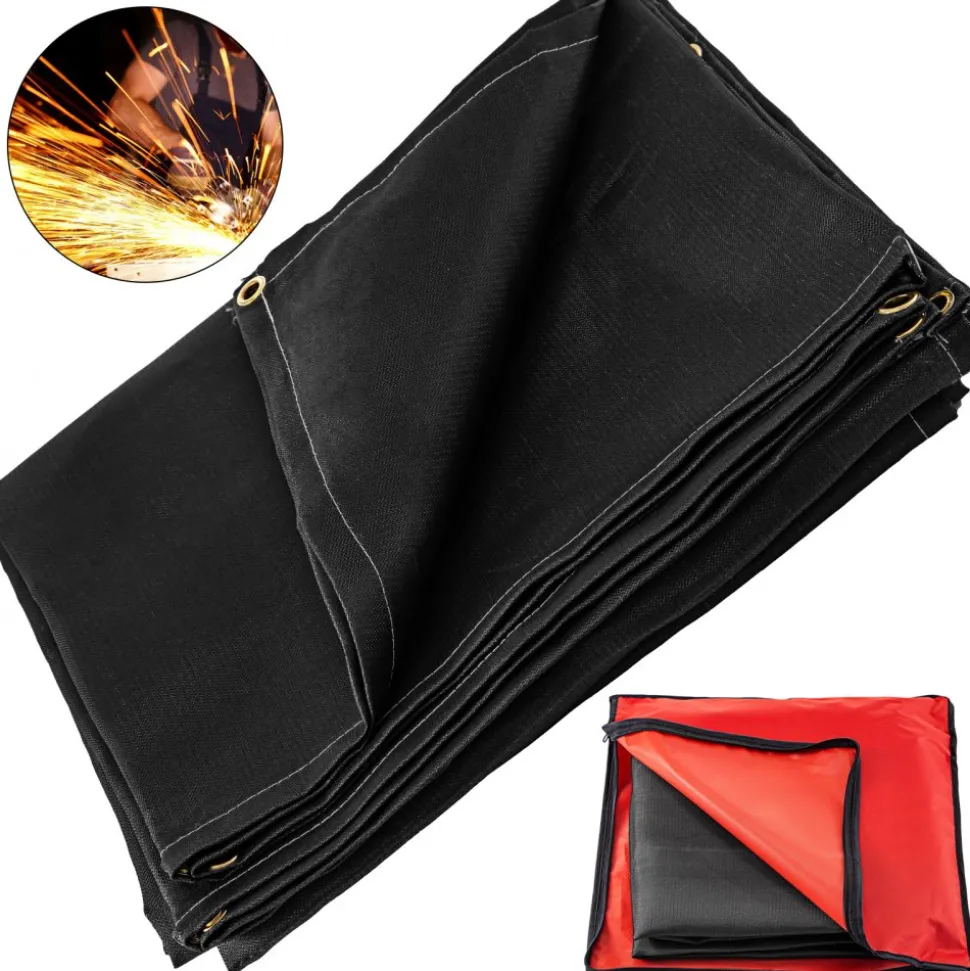 VEVOR Welding Blanket, 10 x 10 Foot Fiberglass Blanket, Up To 550 °C Heat-Resistant Fire Retardant Blanket with Premium Brass Grommets
