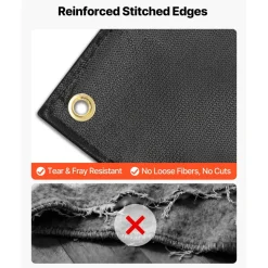 VEVOR Welding Blanket, 6 x 8 FT Silicone Coated Fiberglass Welding Blanket, Up to 1800°F Heat Resistant Safety Protection Blankets, Flame Retardant Fireproof Insulation Mat with Metal Grommets