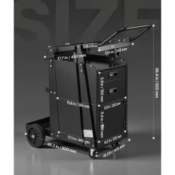 VEVOR Welding Cart, 2 Drawers Welder Cart Heavy Duty with Anti-Theft Lockable Cabinet, 350LBS Static Weight Capacity, 360° Swivel Wheels, Tank Storage Safety Chains for MIG TIG Welder, Plasma Cutter