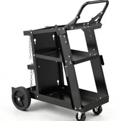 VEVOR Welding Cart, 3-Tier Welder Cart Heavy Duty with 400 Lbs Weight Capacity, 360° Swivel Wheels, Tank Storage Safety Chains, Rolling MIG Welder Cart for TIG, ARC, MMA, Plasma Cutter Welding Machine