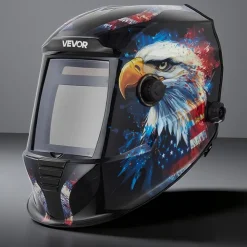 VEVOR Welding Helmet Auto Darkening, 3.94" x 3.15" True Color Welding Hood, 1/1/1/1 Solar-Powered Welder Mask 4 Arc Sensors, Wide Shade 4/5-9/9-13 for TIG MIG ARC Weld Grinding Cutting - METIS Series