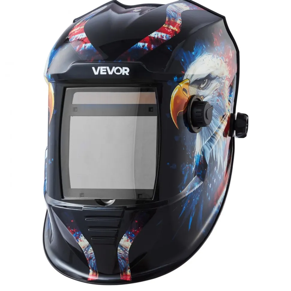 VEVOR Welding Helmet Auto Darkening, 3.94" x 3.15" True Color Welding Hood, 1/1/1/1 Solar-Powered Welder Mask 4 Arc Sensors, Wide Shade 4/5-9/9-13 for TIG MIG ARC Weld Grinding Cutting - METIS Series