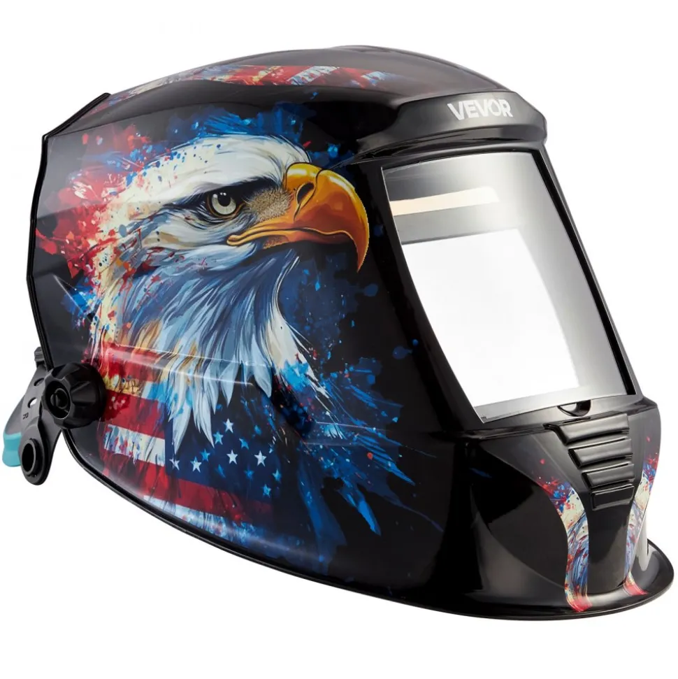VEVOR Welding Helmet Auto Darkening, 3.94" x 3.15" True Color Welding Hood, 1/1/1/1 Solar-Powered Welder Mask 4 Arc Sensors, Wide Shade 4/5-9/9-13 for TIG MIG ARC Weld Grinding Cutting - METIS Series