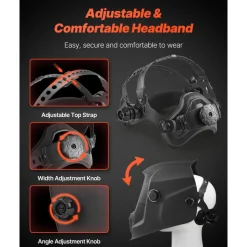 VEVOR Welding Helmet Auto Darkening, 3.66