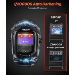 VEVOR Welding Helmet Auto Darkening, 3.66