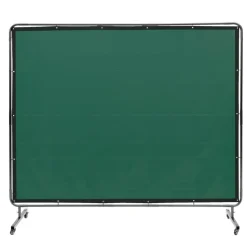 VEVOR Welding Screen with Frame, 6' x 8' Welding Curtain Screen, Flame-Resistant Vinyl Welding Protection Screen on 4 Swivel Wheels (2 Lockable), Moveable & Professional for Workshop/Industrial, Green