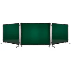 VEVOR Welding Screen with Frame, 3-Panel 6 x 8 FT Welding Curtain Screen, Flame-Resistant Vinyl Safety Protection Screens with 12 Wheels & 6-Level UV Protection for Workshop/Industrial Use, Dark Green