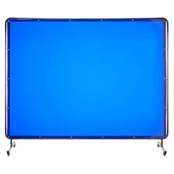 VEVOR Welding Screen with Frame, 6 x 8 FT Welding Curtain Screen, Flame-Resistant Vinyl Safety Protection Screens with Lockable Swivel Wheels & 6-Level UV Protection for Workshop/Industrial Use, Blue