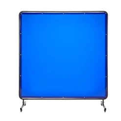 VEVOR Welding Screen with Frame, 6 x 6 FT Welding Curtain Screen, Flame-Resistant Vinyl Safety Protection Screens with Lockable Swivel Wheels & 6-Level UV Protection for Workshop/Industrial Use, Blue