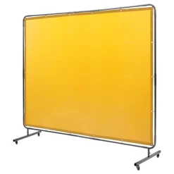 VEVOR Welding Screen with Frame, 6' x 8' Welding Curtain Screen, Flame-Resistant Vinyl Welding Protection Screen on 4 Swivel Wheel (2 Lockable), Moveable & Professional for Workshop/Industrial, Yellow