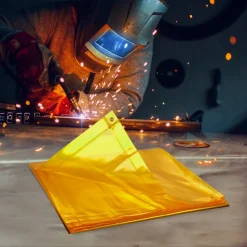 VEVOR Welding Screen with Frame, 6' x 8' Welding Curtain Screen, Flame-Resistant Vinyl Welding Protection Screen on 4 Swivel Wheel (2 Lockable), Moveable & Professional for Workshop/Industrial, Yellow