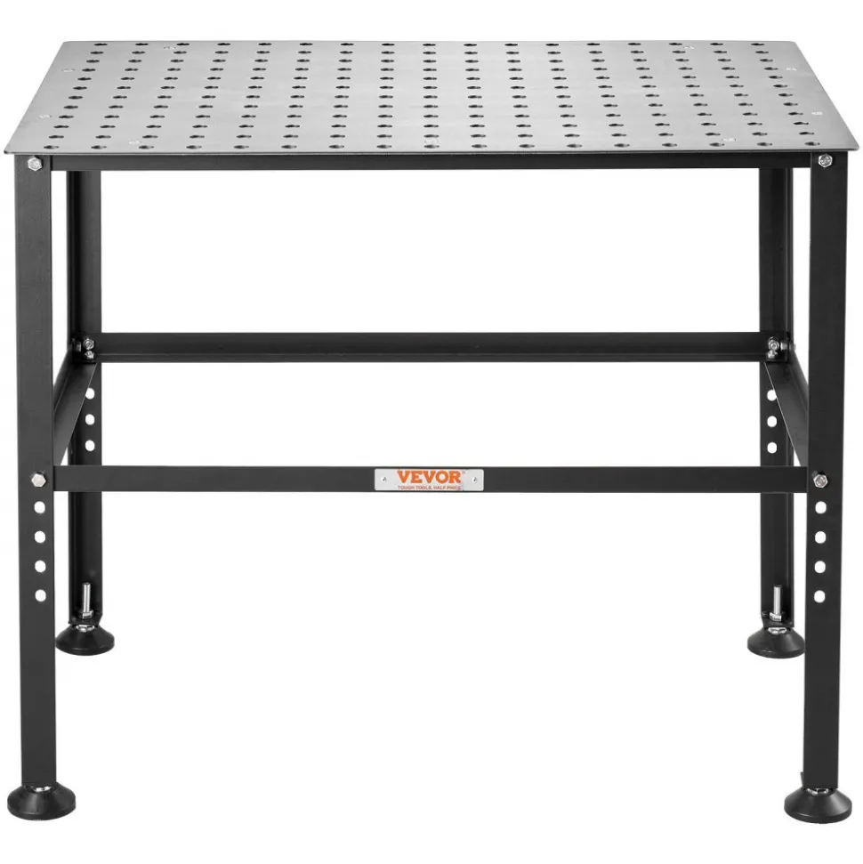 VEVOR Welding Table 36" x 24", 800LBS Capacity Welding Workbench Table, Heavy-Duty Work Bench with 0.63" Fixture Holes and Non-slip Foot Pads for Welding Assembly Repair Works