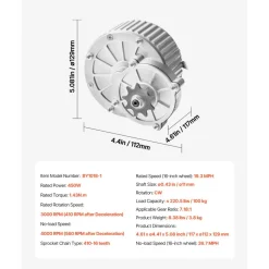 VEVOR 450W Electric Brushed DC Motor Kit - 36V 3000rpm Motor with Upgraded Speed Controller and Thumb Throttle Kit for Go Karts E-Bike Motorcycle Scooter