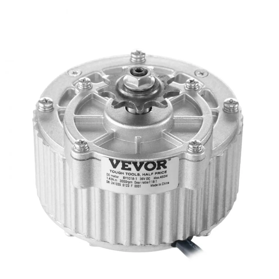 VEVOR 450W Electric Brushed DC Motor Kit - 36V 3000rpm Motor with Upgraded Speed Controller and Thumb Throttle Kit for Go Karts E-Bike Motorcycle Scooter