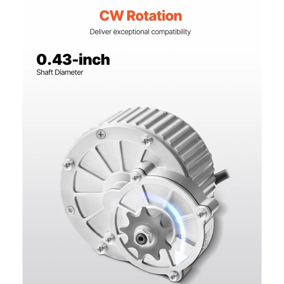 VEVOR 450W Electric Brushed DC Motor Kit - 36V 3000rpm Motor with Upgraded Speed Controller and Twistgrip Throttle Kit for Go Karts E-Bike Motorcycle Scooter