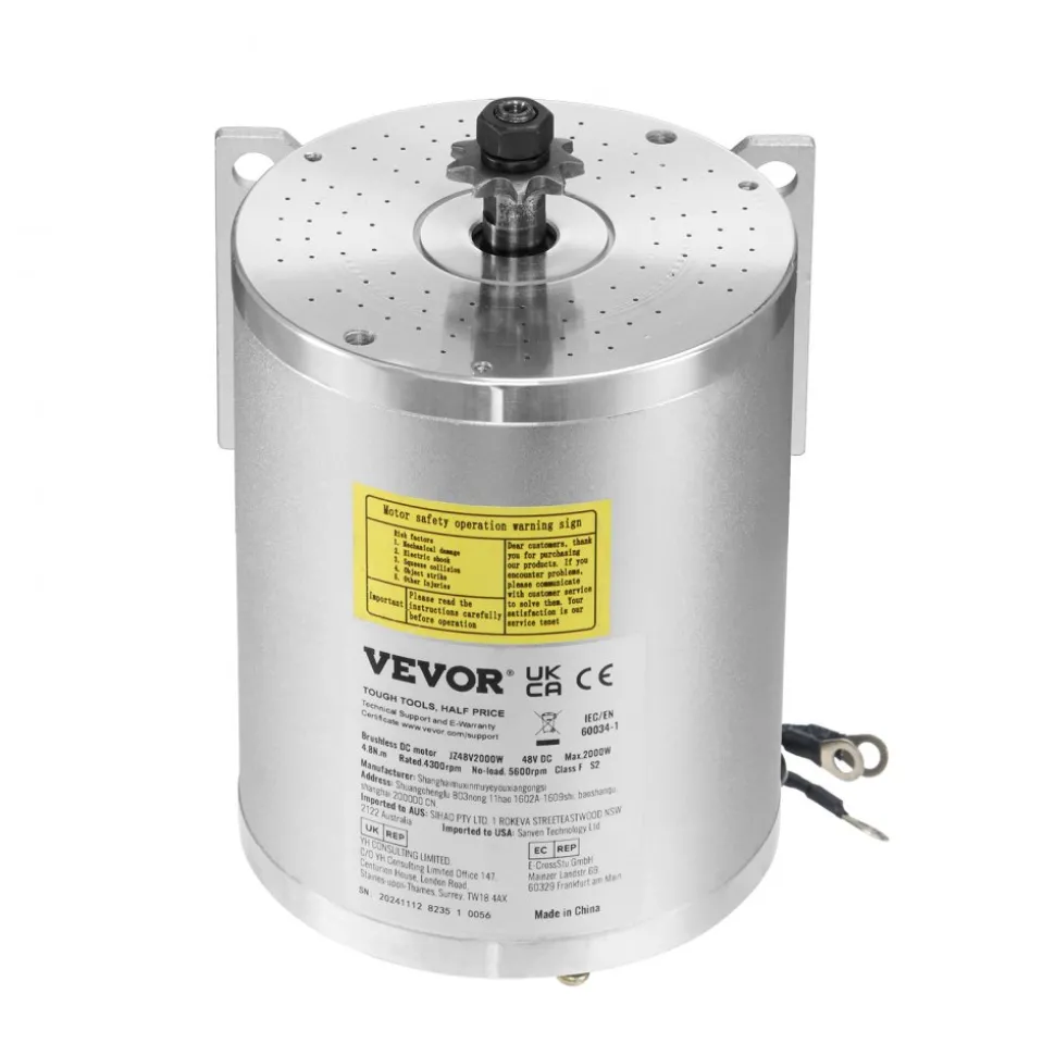 VEVOR 2000W Electric Brushless DC Motor Kit - 48V 4300rpm Motor with Upgraded Speed Controller for Go Karts E-Bike Motorcycle Scooter