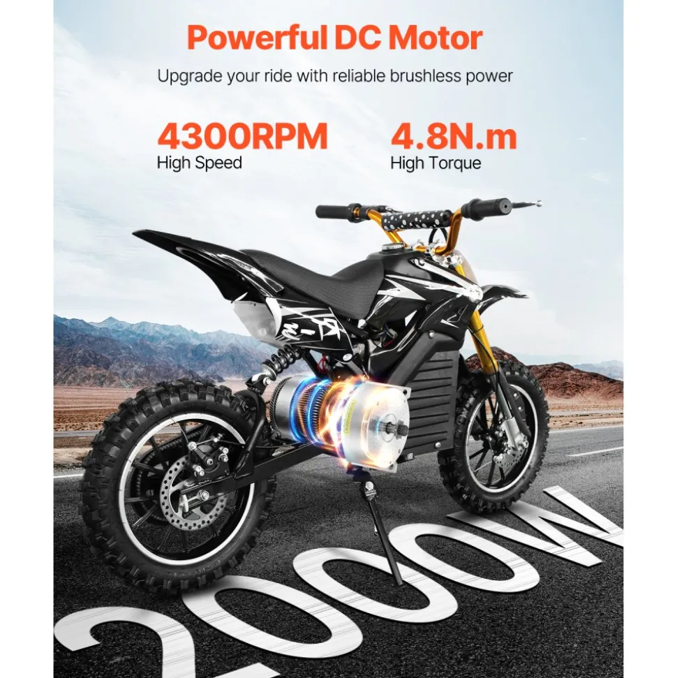 VEVOR 2000W Electric Brushless DC Motor Kit - 48V 4300rpm Motor with Upgraded Speed Controller for Go Karts E-Bike Motorcycle Scooter