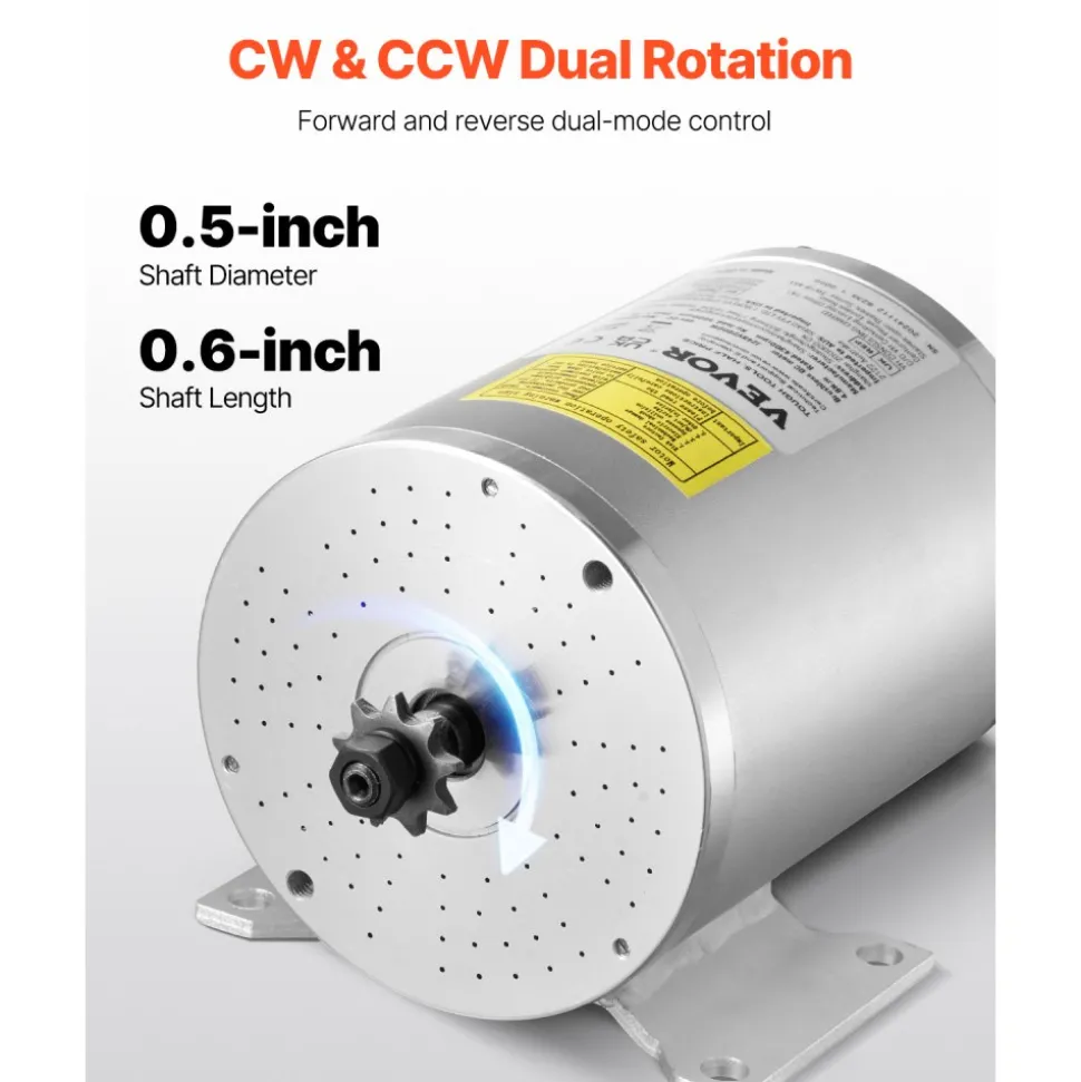 VEVOR 2000W Electric Brushless DC Motor Kit - 48V 4300rpm Motor with Upgraded Speed Controller for Go Karts E-Bike Motorcycle Scooter