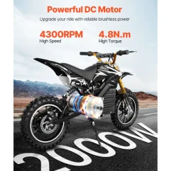 VEVOR 1800W Electric Brushless DC Motor Kit - 48V 4500rpm Motor with Upgraded Speed Controller and Throttle Grip Kit for Go Karts E-Bike Motorcycle Scooter DIY