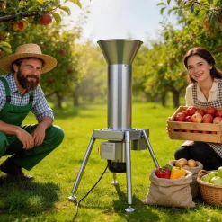 VEVOR 1100W Electric Fruit Apple Crusher, SUS304 Freestanding Crushing Machine, Grinds Whole Apples Up to 3.15