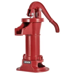 VEVOR Well Hand Pitcher Pump, 25 ft Maximum Lift, Antique Cast Iron Manual Hand Water Pump, NPT 1-1/4 in Connection, Easy Installation, Old Fashioned for Outdoor Garden, Pond, Backyard, Farm, Red