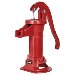 VEVOR Well Hand Pitcher Pump, 25 ft Maximum Lift, Antique Cast Iron Manual Hand Water Pump, NPT 1-1/4 in Connection, Easy Installation, Old Fashioned for Outdoor Garden, Pond, Backyard, Farm, Red