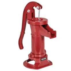 VEVOR Well Hand Pitcher Pump, 25 ft Maximum Lift, Antique Cast Iron Manual Hand Water Pump, NPT 1-1/4 in Connection, Easy Installation, Old Fashioned for Outdoor Garden, Pond, Backyard, Farm, Red