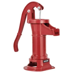 VEVOR Well Hand Pitcher Pump, 25 ft Maximum Lift, Antique Cast Iron Manual Hand Water Pump, NPT 1-1/4 in Connection, Easy Installation, Old Fashioned for Outdoor Garden, Pond, Backyard, Farm, Red
