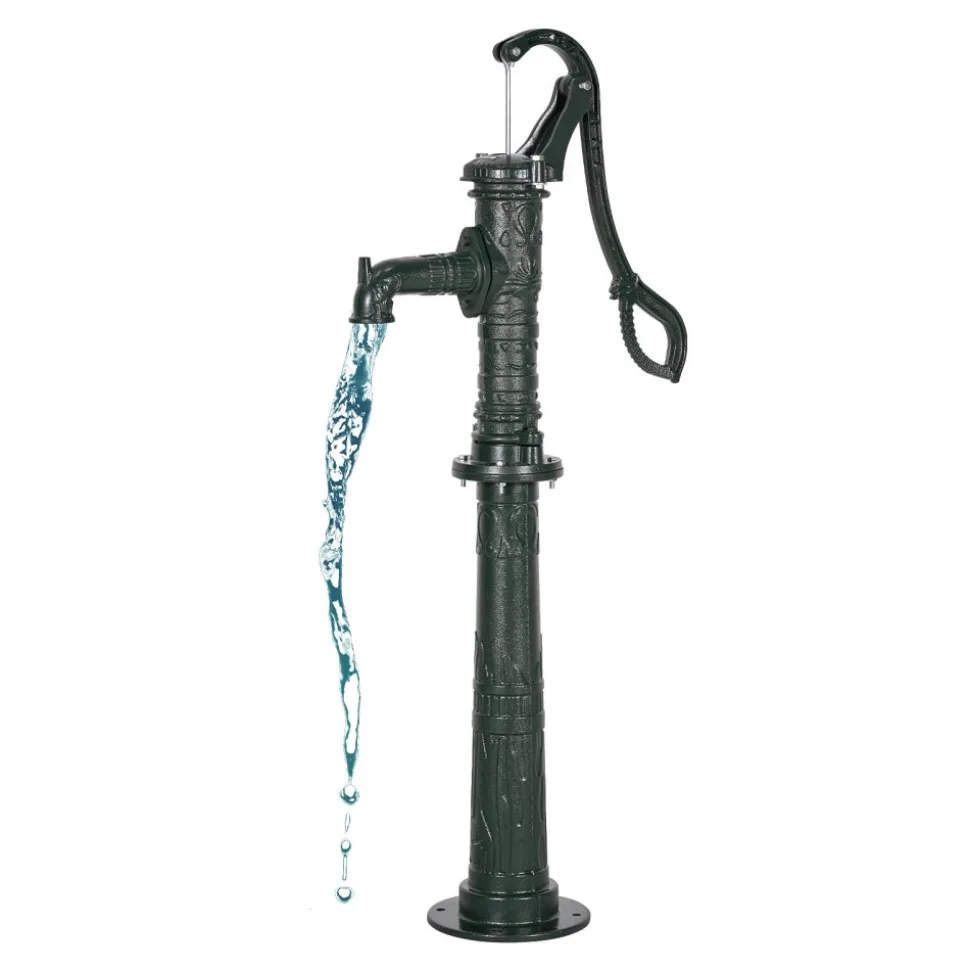 VEVOR Well Hand Pitcher Pump, 25 ft Maximum Lift, Antique Cast Iron Manual Hand Water Pump, NPT 1-1/4 in Connection, Easy Installation, Old Fashioned for Outdoor Garden, Pond, Backyard, Farm, Green