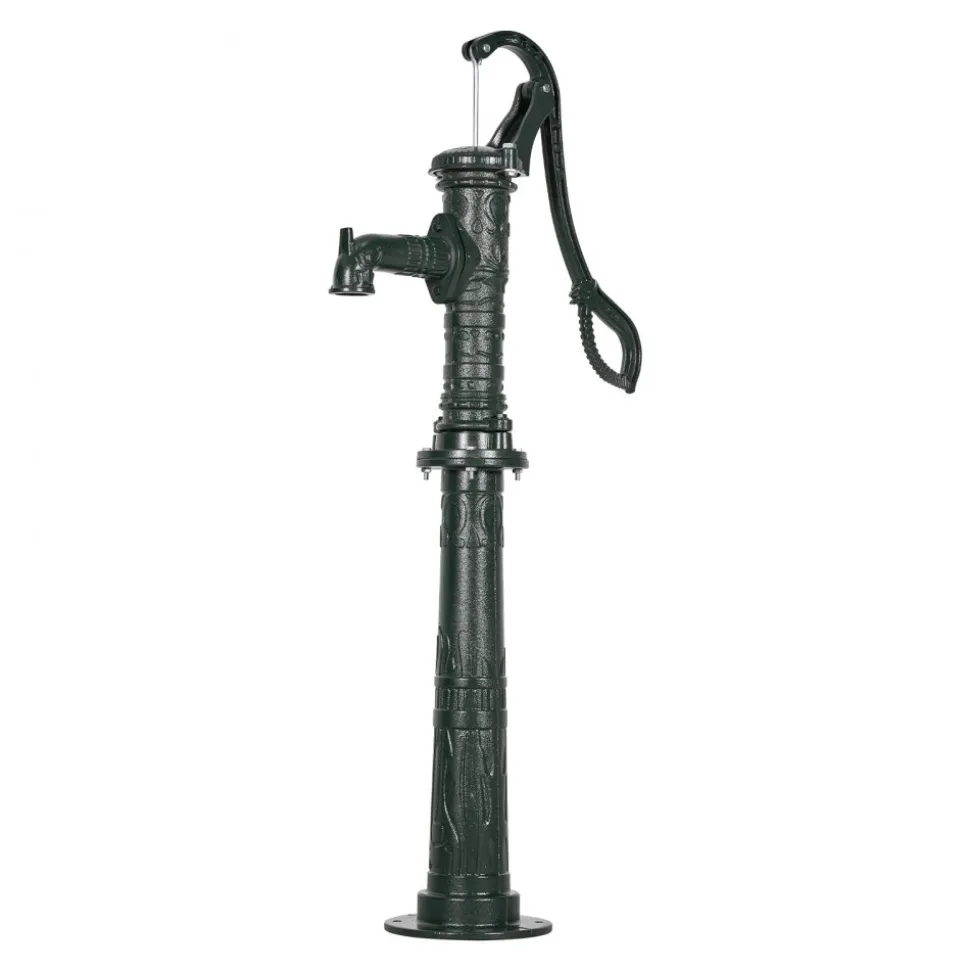 VEVOR Well Hand Pitcher Pump, 25 ft Maximum Lift, Antique Cast Iron Manual Hand Water Pump, NPT 1-1/4 in Connection, Easy Installation, Old Fashioned for Outdoor Garden, Pond, Backyard, Farm, Green