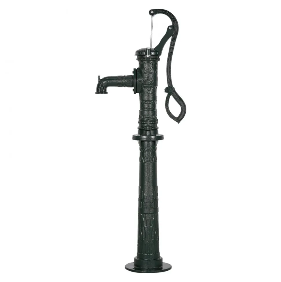 VEVOR Well Hand Pitcher Pump, 25 ft Maximum Lift, Antique Cast Iron Manual Hand Water Pump, NPT 1-1/4 in Connection, Easy Installation, Old Fashioned for Outdoor Garden, Pond, Backyard, Farm, Green