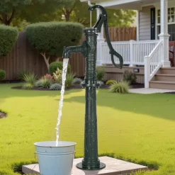 VEVOR Well Hand Pitcher Pump, 25 ft Maximum Lift, Antique Cast Iron Manual Hand Water Pump, NPT 1-1/4 in Connection, Easy Installation, Old Fashioned for Outdoor Garden, Pond, Backyard, Farm, Green