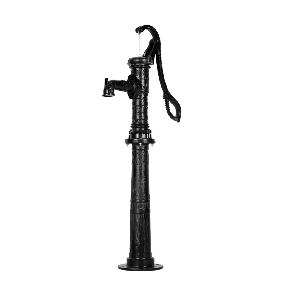 VEVOR Well Hand Pitcher Pump, 20 ft Max Lift, Antique Cast Iron Manual Hand Water Pump with Heightening Base, NPT 1-1/4 in Connection, Easy Installation, for Outdoor Garden, Pond, Yard, Farm, Black