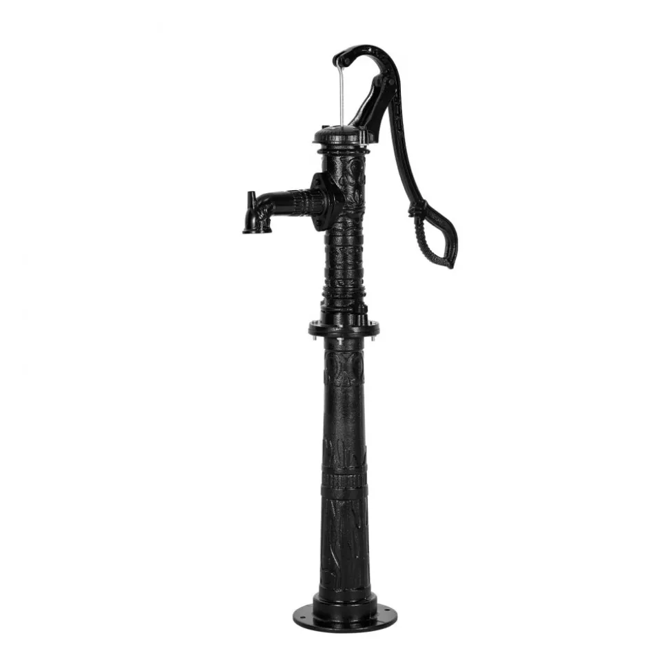 VEVOR Well Hand Pitcher Pump, 20 ft Max Lift, Antique Cast Iron Manual Hand Water Pump with Heightening Base, NPT 1-1/4 in Connection, Easy Installation, for Outdoor Garden, Pond, Yard, Farm, Black