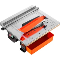 VEVOR Wet Tile Saw, 7-inch 65Mn Steel Blade, 3500 RPM Induction Motor, Tile Cutter Wet Saw with Water Reservoir, 0-45 Degrees Miter Angle for Cutting Tiles and Stones, for DIY Enthusiasts
