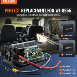 VEVOR WF-8955-AD-MBA Main Board Assembly, 55 Amp, Three-Stage RV Power Converter Replacement Unit, Compatible with Lithium Lead Acid Battery, Fit for WF-8955, Parallax 7145 & 7145 Series Converters