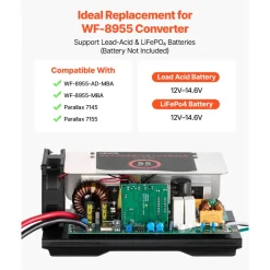 VEVOR WF-8955-AD-MBA RV Power Converter, 55 Amp, DC Main Board Assembly Replacement Unit, Multi-Stage Smart Charge for Lithium Lead Acid Battery, for WF-8955, WF-8955-AD, and Parallax 7145 7155 Series