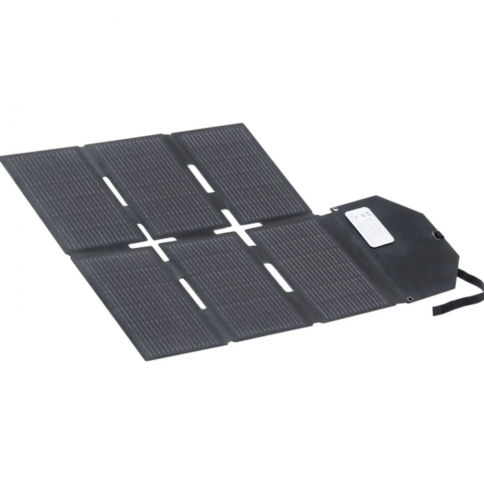 VEVOR 60W Foldable Solar Panel Charger, 16BB N-Type Monocrystalline Solar Panel 24% Efficiency, Lightweight Portable with MC4 Output, Type-C, USB-A & DC Ports for Power Stations Camping Hiking